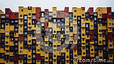 overcrowded building with thousands of windows Stock Photo