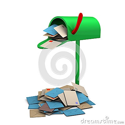 Overcrowded Mailbox Stock Photo