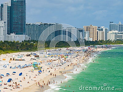Overcrowding Miami Beach Labor Day Sunday weekend holiday Editorial Stock Photo
