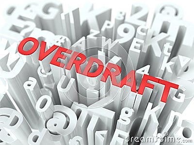 Overdraft. The Wordcloud Concept. Stock Photo