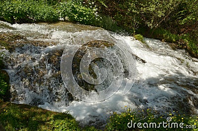 Overfall of a Mountain River Stock Photo