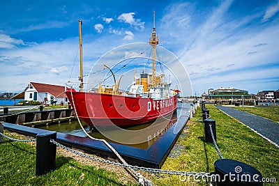 The Overfalls Lightship in Lewes, Delaware. Editorial Stock Photo