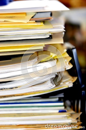 Overflowing Paperwork Inbox Stock Photo