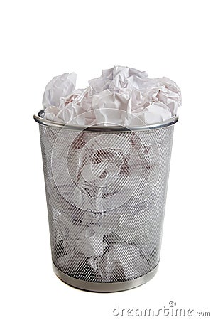 OVerflowing wastebasket Stock Photo