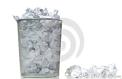 Overflowing Wastebasket Stock Photo