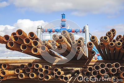 Overhaul of gas wells, coiled tubing installation Stock Photo