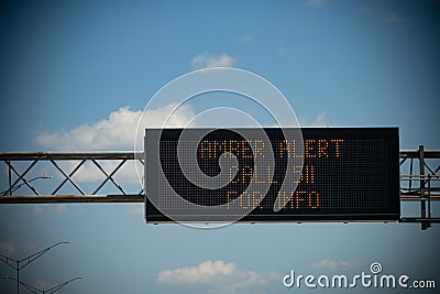 Amber Alert Highway Sign Stock Photo