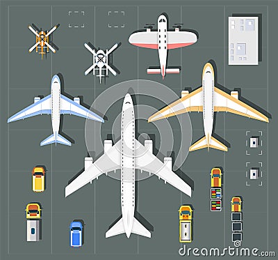 Overhead point of view airport Vector Illustration