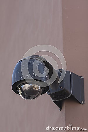 Overhead Surveillance CCTV security camera Stock Photo