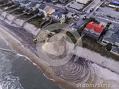 Beach Renourishment Stock Photo