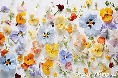 Overhead view of beautiful spring flowers bouquet Stock Photo