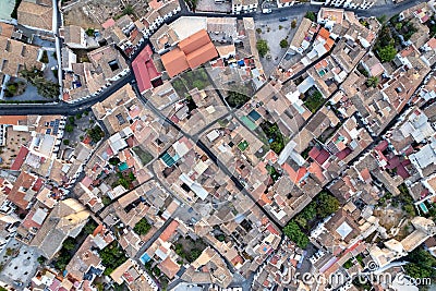 Overhead view of the charming Albaicin neighborhood on the hill in Granada, Spain Stock Photo