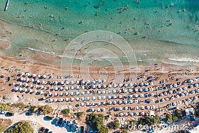 Overhead view of Coral Bay beach. Peyia village, Paphos District, Cyprus Stock Photo