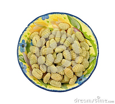 Overhead View Gnocchi Dumplings Stock Photo