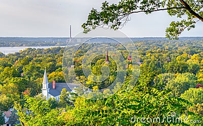 Overhead View of Hudson, Wisconsin Stock Photo