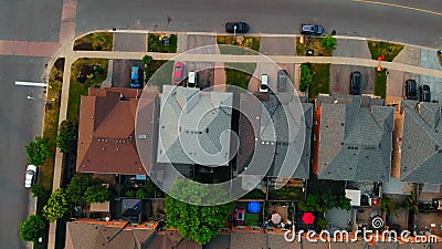 Overhead view: Prestigious neighborhood, homes of good people, epitomizing country home luxury. Perfect for displaying Stock Photo