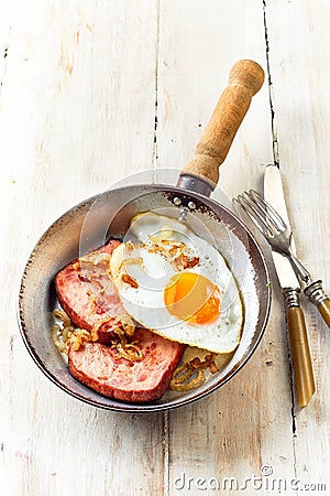 Overhead view of traditional bavarian breakfast Stock Photo