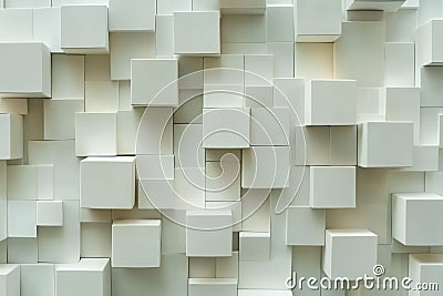 Overhead view of white boxes on bright surface. Neural network AI generated Stock Photo