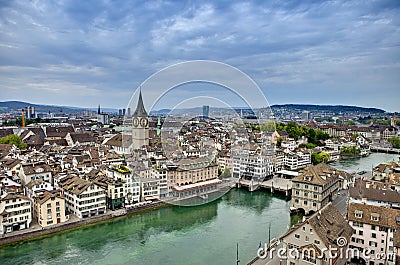 Overhead view of zurich Stock Photo