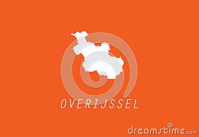Overijssel map Netherlands province Holland region sign Vector Illustration