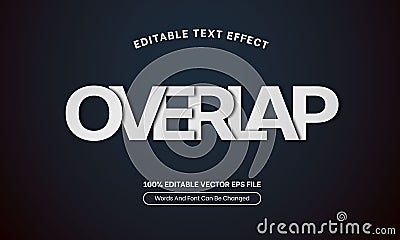 Overlap shadow text effect, editable overlapping font effect style Vector Illustration
