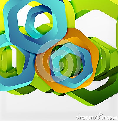 Overlapping hexagons design background Vector Illustration