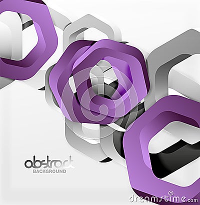 Overlapping hexagons design background Vector Illustration