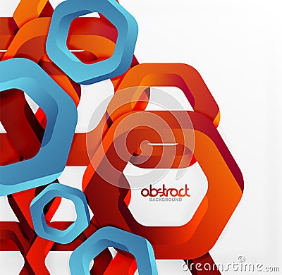 Overlapping hexagons design background Vector Illustration