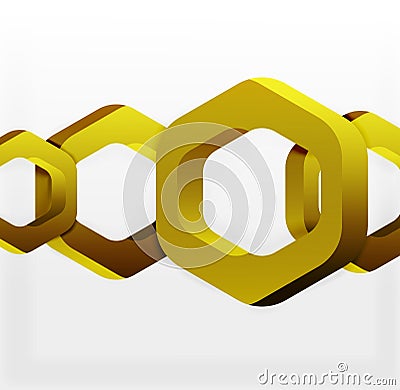 Overlapping hexagons design background Vector Illustration