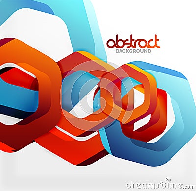 Overlapping hexagons design background Vector Illustration