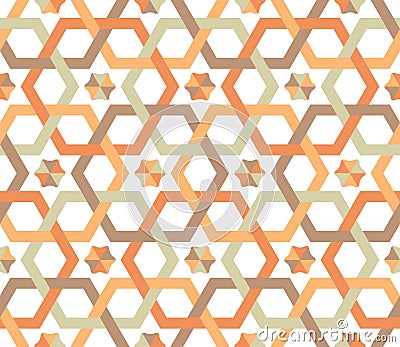 Overlapping hexagons - seamless pattern Vector Illustration