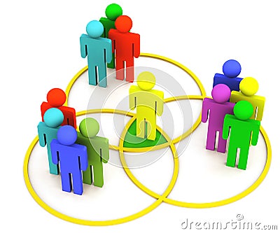 Overlapping venn diagram Stock Photo