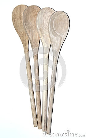 Overlapping Wooden Spoons Stock Photo