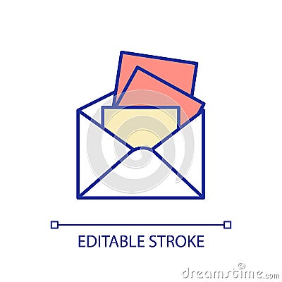 Overloaded email inbox RGB color icon Vector Illustration