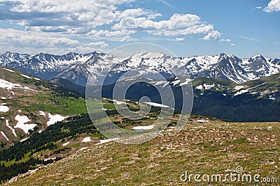 Overlook over the Rocky Mountains, Colorado Stock Photo
