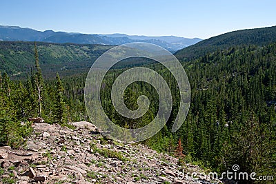 Overlook over the Rocky Mountains National Park Stock Photo