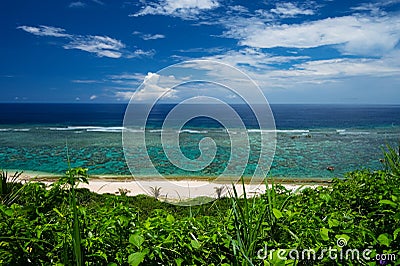 The Overlook of YOSHINO Coast, Okinawa Prefecture/Japan Stock Photo