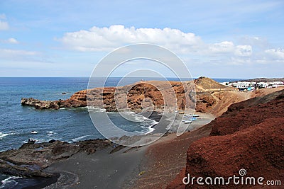 Overlooking El Golfo - Lanzarote, Canary Islands. Stock Photo