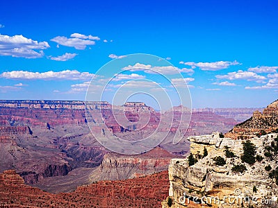Overlooking the Grand Canyon on a Sunny Day Stock Photo