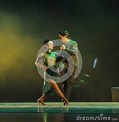 Overlooking the-the identity of the mystery-Tango Dance Drama Editorial Stock Photo