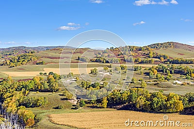 overlooking Nuanhe River autumn scenery Stock Photo