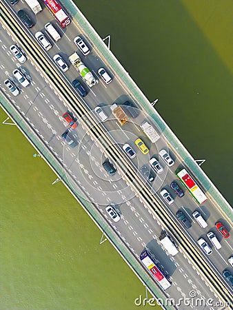 Overlooking Pazhou Bridge, Guangzhou Stock Photo