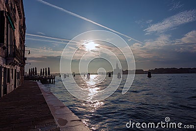 Overlooking the sun in Venice Editorial Stock Photo