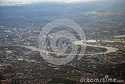Overlooking the urban sprawl of the city of London Editorial Stock Photo