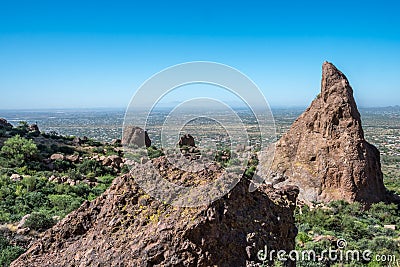 An overlooking view of nature in Apache Junction, Arizona Stock Photo