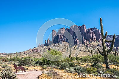 An overlooking view of nature in Apache Junction, Arizona Stock Photo