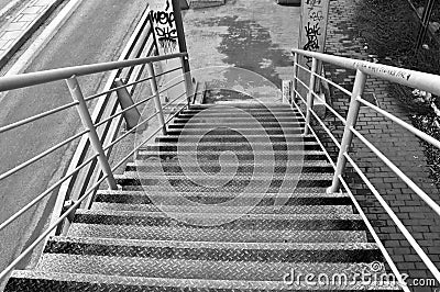 Overpass bridge stairs Stock Photo