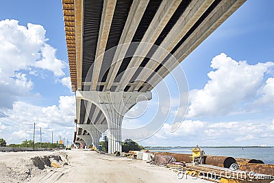 Overpass, Bridge Under Construction Stock Photo