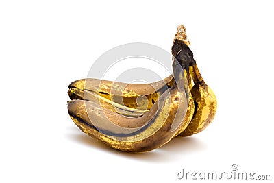 Overripe bananas isolated on white background Stock Photo