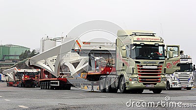 Oversize Load Transport at Destination Editorial Stock Photo